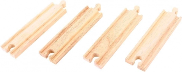 Rails droits en bois moyens Bigjigs Rail 16 cm