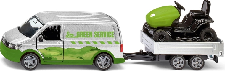 Siku Super VW T6 avec remorque et tracteur de jardin