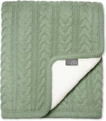 Vinter & Bloom couverture réversible avec effet peau de mouton Cuddly Basil Green