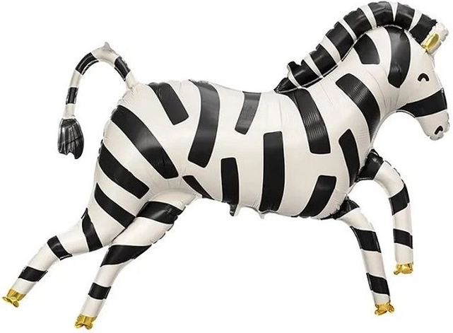 Ballon en aluminium zèbre 115 × 85 cm (mix)