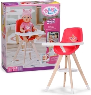 Chaise haute Baby Born pour poupées rouge - 1 pièce