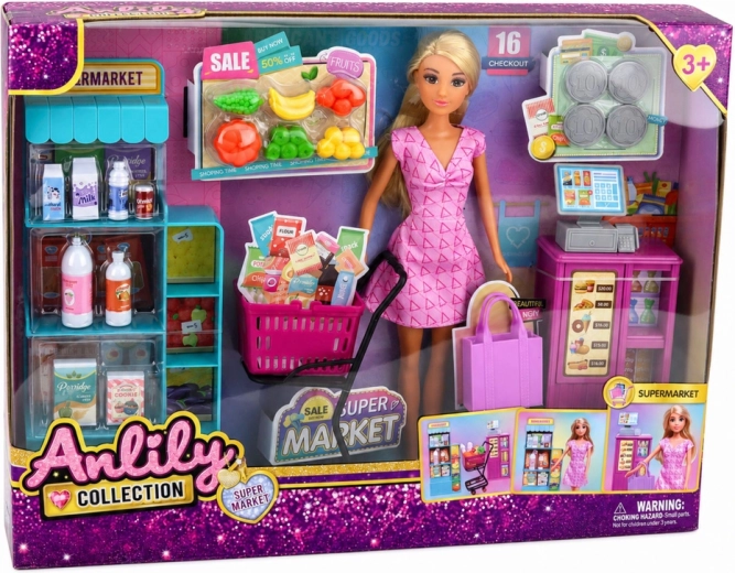 Nombreux accessoires pour jouer au shopping
