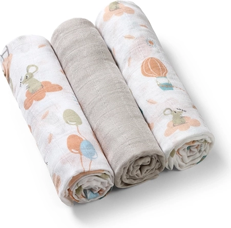 BabyOno langes en bambou 70 × 70 cm, 3 pcs – mix gris