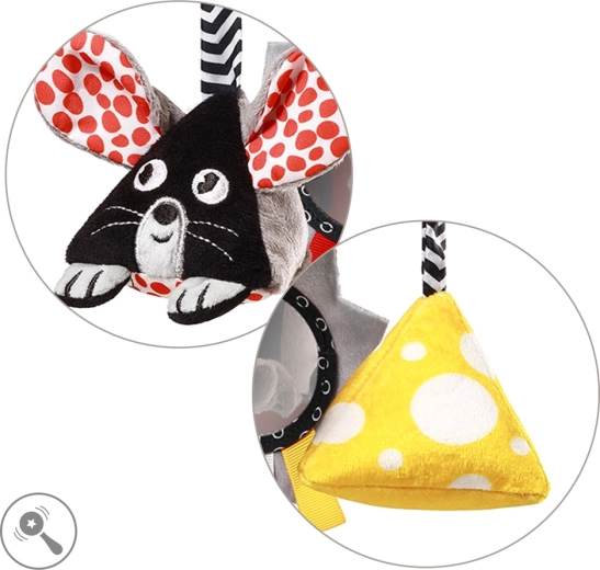 Deux hochets : souris et fromage