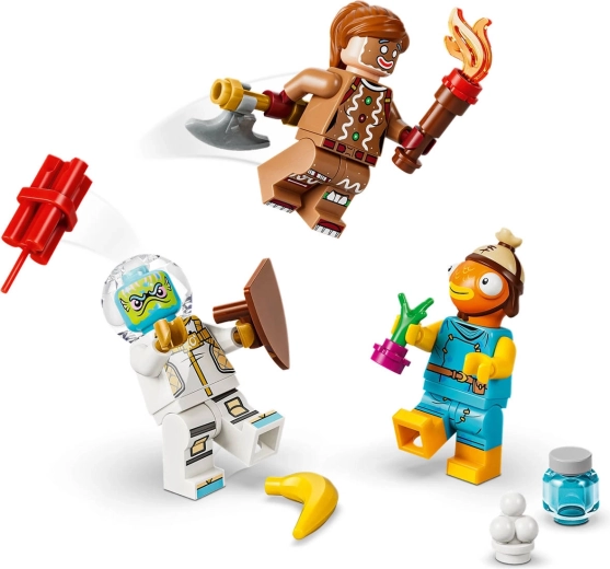Trois figurines LEGO Fortnite