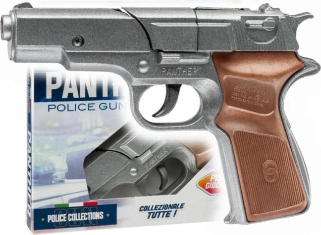 Pistolet de poche de police en métal à amorces PANTHER Silver, 8 coups