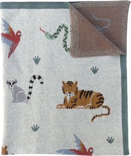 Couverture en coton biologique Animaux sauvages