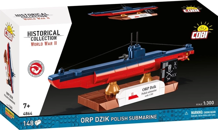 Maquette COBI ORP Dzik – sous-marin polonais 1:300 (148 pièces)
