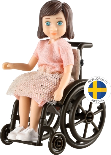 Poupée Lundby en fauteuil roulant – set pour maison de poupées
