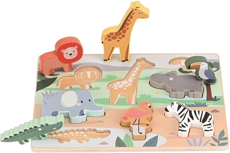 Les animaux du safari comme puzzle et figurines