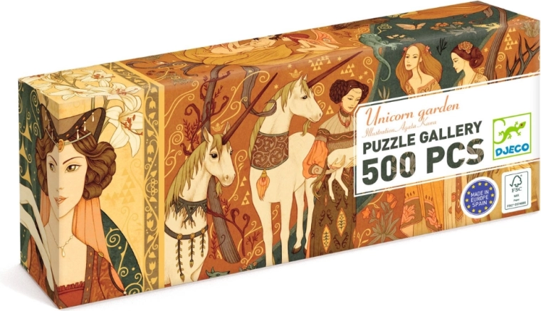Puzzle Djeco jardin avec licorne, 500 pièces
