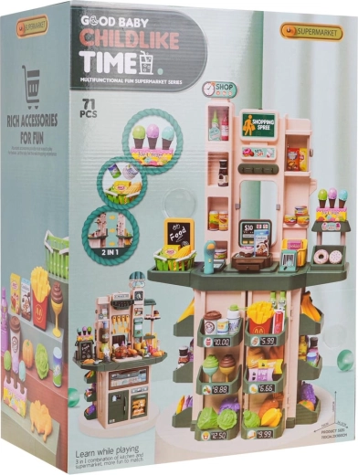 Supermarché pour enfants avec fonction de lumière et de son + accessoires