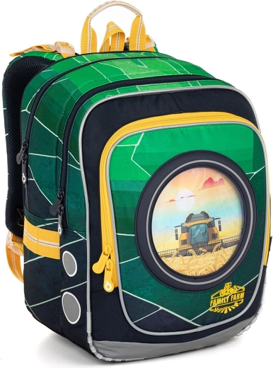 Topgal sac à dos scolaire léger avec engins agricoles