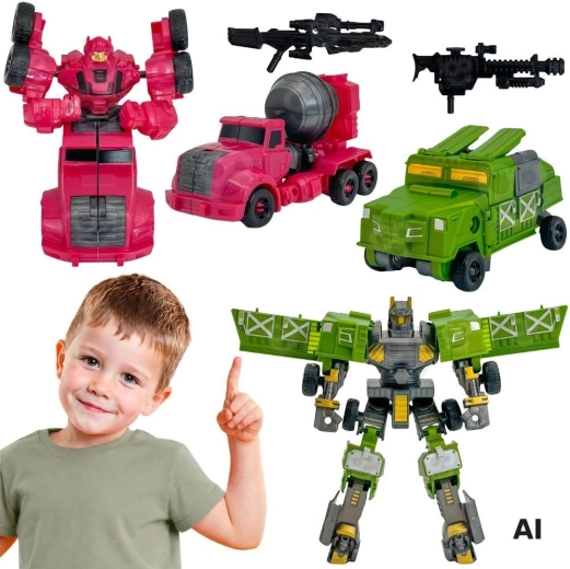 Robots transformables Woopie 4-en-1, véhicules de combat