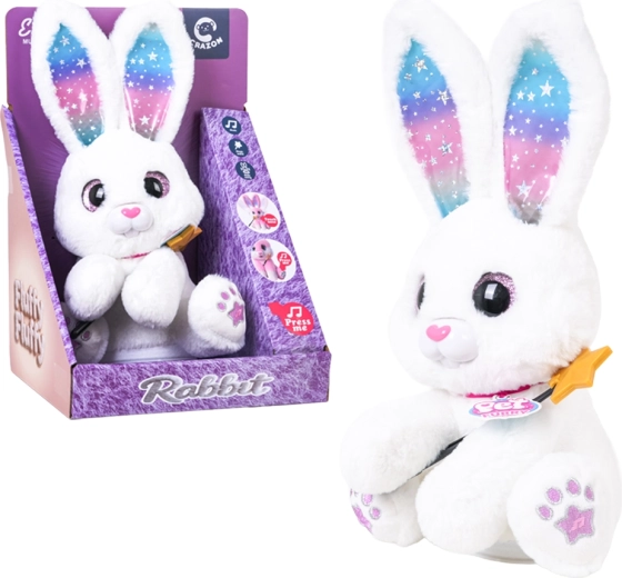 Lapin blanc interactif en peluche avec lumière et sons