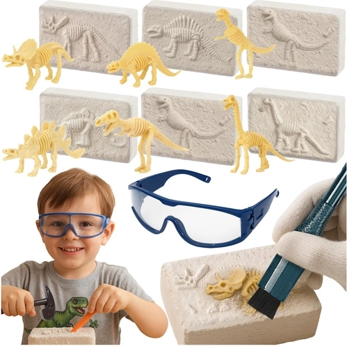 KRUZZEL fouilles de dinosaures 6-en-1 – kit de paléontologie