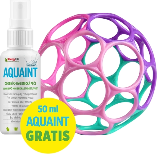 Oball Classic balle pour enfants 10 cm rose‑violet + Aquaint eau nettoyante écologique 50 ml