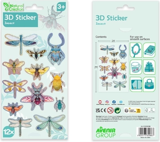 Autocollants 3D insectes