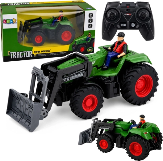 Tracteur RC télécommandé avec chargeur frontal et figurine de fermier 1:24