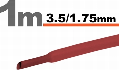 Gaine thermorétractable rouge 3,5/1,75 mm