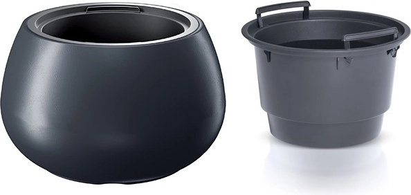 Cache-pot avec insert HEOS 37 cm – anthracite
