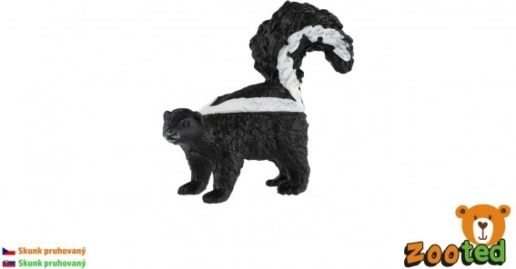 Figurine en plastique de mouffette rayée 5 cm