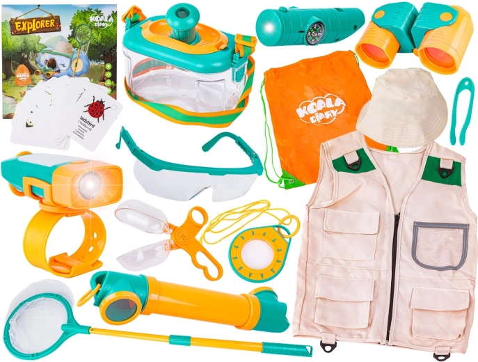 Kit du petit voyageur et explorateur avec filet à insectes entomologique et accessoires
