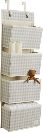 Organiseur suspendu 3 Sprouts recycled gringham beige