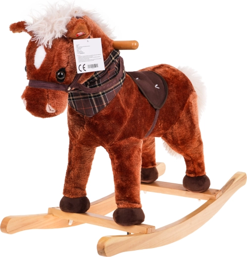 Licorne à bascule pour enfants 24 mois+ avec poignées en bois et sons – Marron