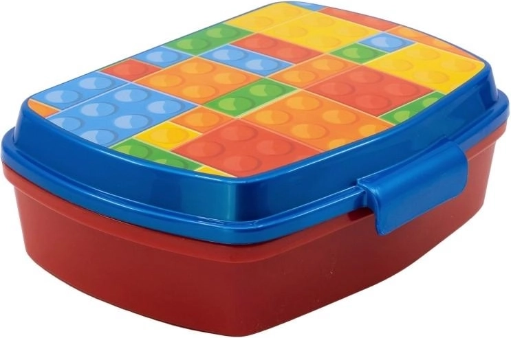Boîte à goûter en plastique avec motif de cubes