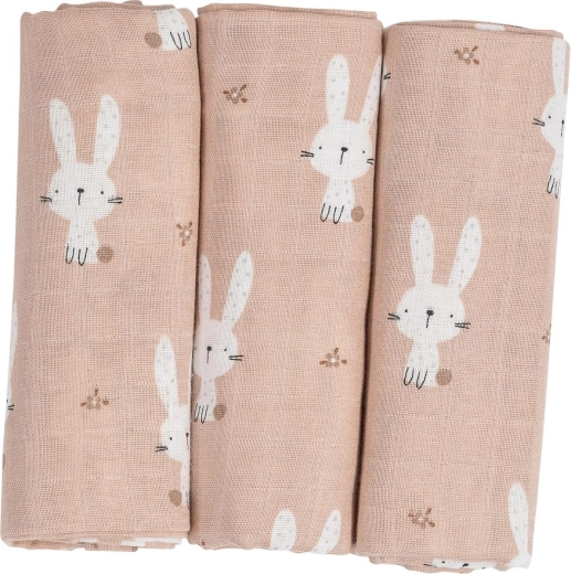 FreeON Bubaba langes en tissu beige bunnys - 3 pcs