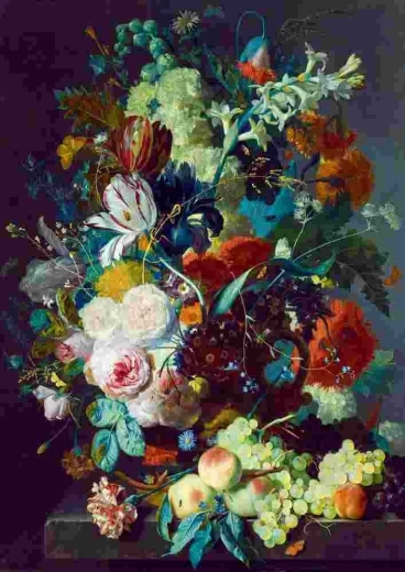 Puzzle Bluebird Nature morte avec fleurs et fruits 1000 pièces