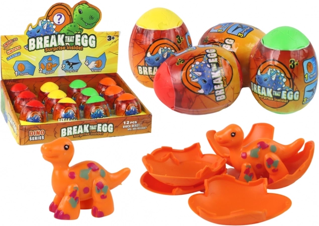 Oeuf de dinosaure magique craquant dans sa coquille 4 couleurs 6 cm