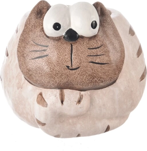 Décoration en céramique chat beige
