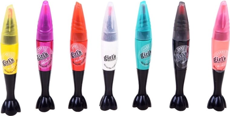 Sept stylos à ongles colorés