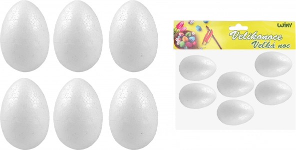 Œufs en polystyrène décoratif 6 cm, 6 pcs