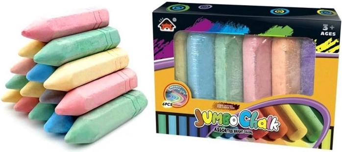 Craies jumbo colorées – 6 pcs