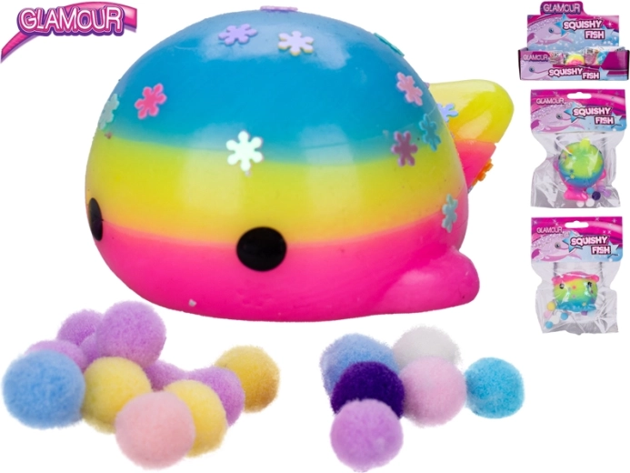 Poisson glamour extensible – jouet sensoriel à presser pour enfants 3+