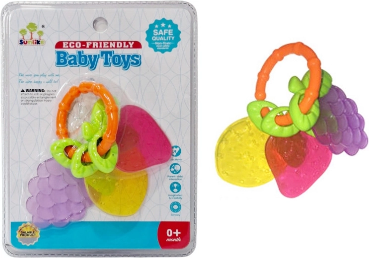 Hochet et anneau de dentition pour bébé – fruits