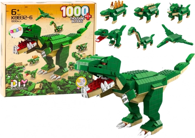 Blocs de construction dinosaures 6-en-1 Set DIY Dinosaur 1000 pcs.