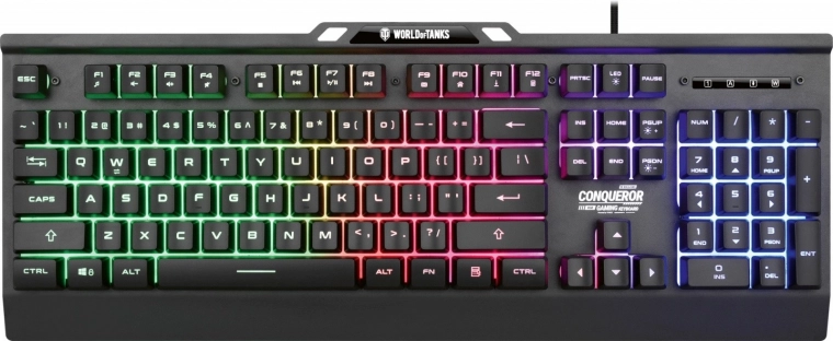 Clavier de jeu métallique Conqueror avec rétroéclairage dynamique – édition limitée World of Tanks