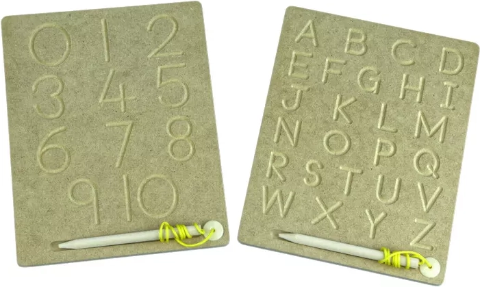 Tablettes pour décalquer les lettres et les chiffres – lot de 3 pièces