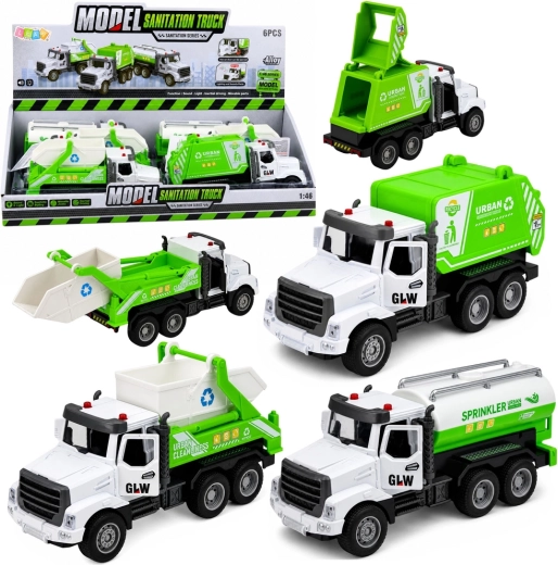 Véhicule municipal en métal 1:46 avec lumières, sons et propulsion pull-back - 1 pièce