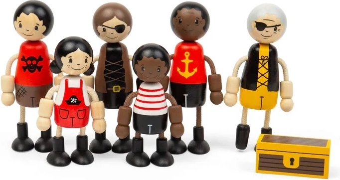 Figurines en bois Bigjigs Toys Pirates