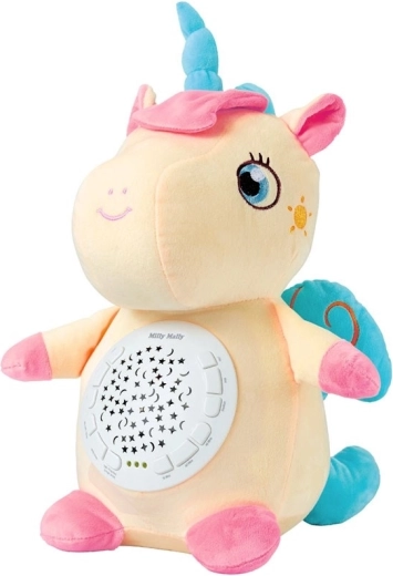 Doudou peluche licorne avec projecteur Milly Mally