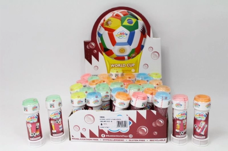Bulles de savon Coupe du Monde 60 ml (motifs sportifs)