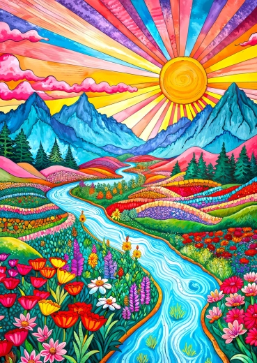 Puzzle Enjoy Hauts plateaux colorés 1000 pièces