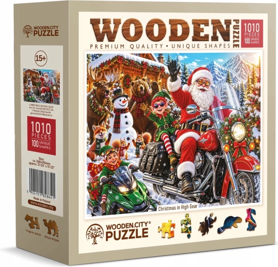 WOODEN CITY Puzzle en bois Noël bat son plein, 1010 pièces
