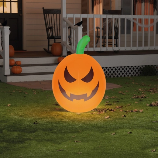 Citrouille d’Halloween gonflable avec éclairage LED RGB, 40 cm