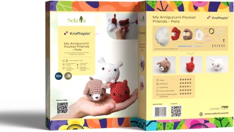 3 adorables animaux amigurumi dans un seul kit